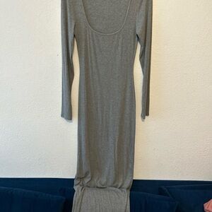 SKIMS Soft Lounge Ribbed Maxi dress size L NWOT in grey